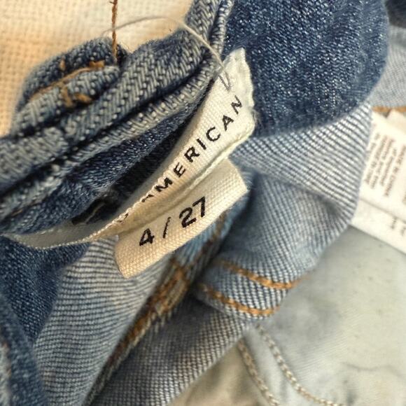 Good American 4/27 distressed high rise waist stretch jean J2 3021 - Picture 6 of 14